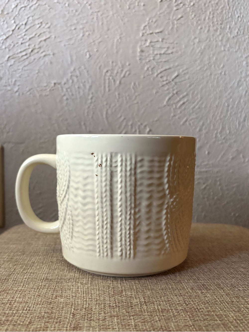 Cream Textured Ceramic Coffee Mug - Home Dining